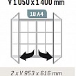 Magnetická vonkajšia vitrína Tradition V 1050 x 1400 mm - dvojkrídlová (18x A4)