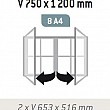 Magnetická venkovní vitrína Tradition V 750 x 1200 mm - dvoukřídlá  (8x A4)