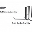 Lištový systém dvojitý (různé délky)