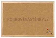 Korková nástěnka dřevěný rám Standard 120 x 90 cm